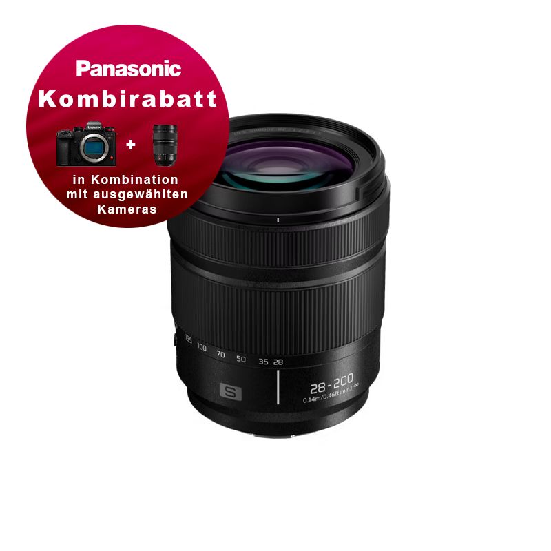 Panasonic S 28-200mm 4.0-7.1 Makro OIS - CHF 140 Kombirabatt Panasonic S 28-200mm 4.0-7.1 Makro OIS - CHF 140 Kombirabatt
