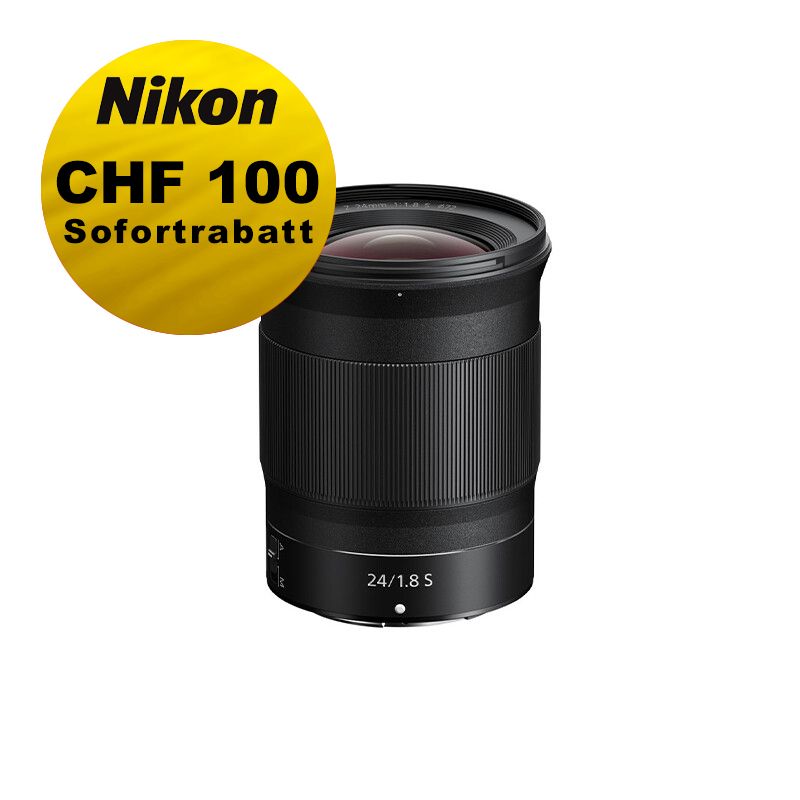 Nikon Z 24mm 1.8 S - ''Swiss Garantie'' - inkl. CHF 100 Sofortrabatt Nikon Z 24mm 1.8 S - ''Swiss Garantie'' - inkl. CHF 100 Sofortrabatt