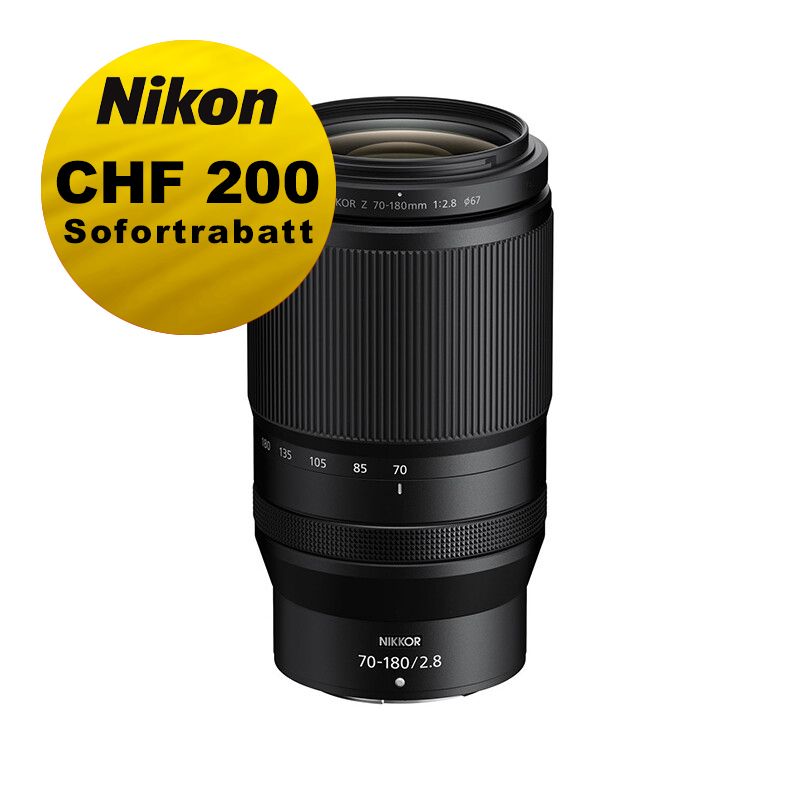 Nikon Z 70-180mm 2.8 - ''Swiss Garantie'' - inkl. CHF 200 Sofortrabatt Nikon Z 70-180mm 2.8 - ''Swiss Garantie'' - inkl. CHF 200 Sofortrabatt