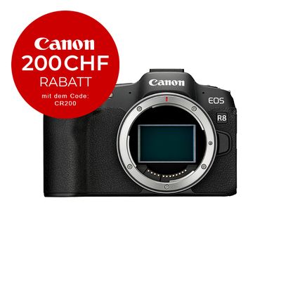 Canon EOS R8 Gehäuse - ''Premium Garantie'' - CHF 200 Rabatt mit Code CR200
