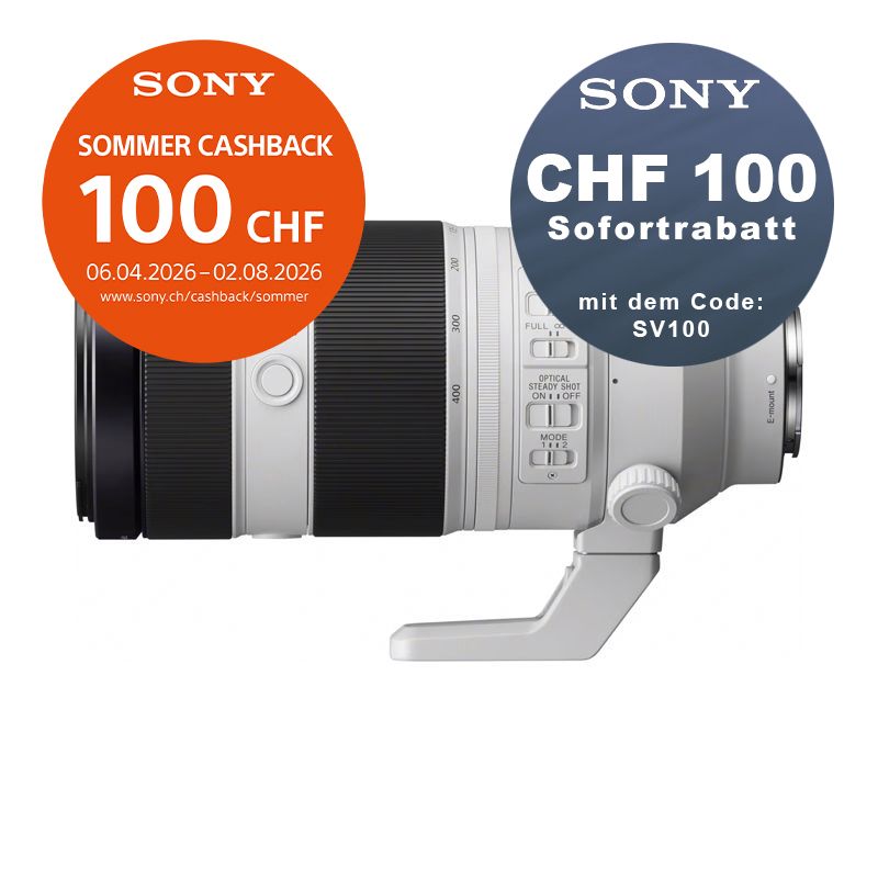 Sony FE 100-400mm 4.5-5.6 GM OSS - ''4 Jahre Garantie'' - CHF 100 Rabatt mit Code SV100 + CHF 100 Cashback