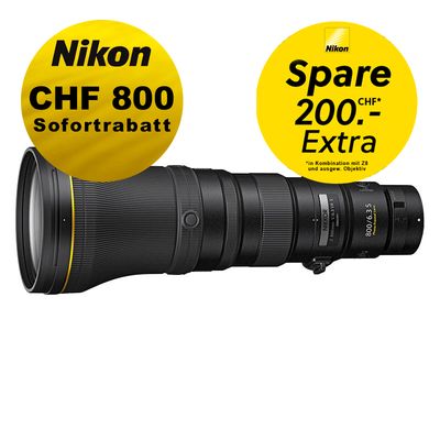 Nikon Z 800mm 6.3 VR S - ''Swiss Garantie'' - inkl. CHF 800 Sofortrabatt + CHF 200 Kombirabatt