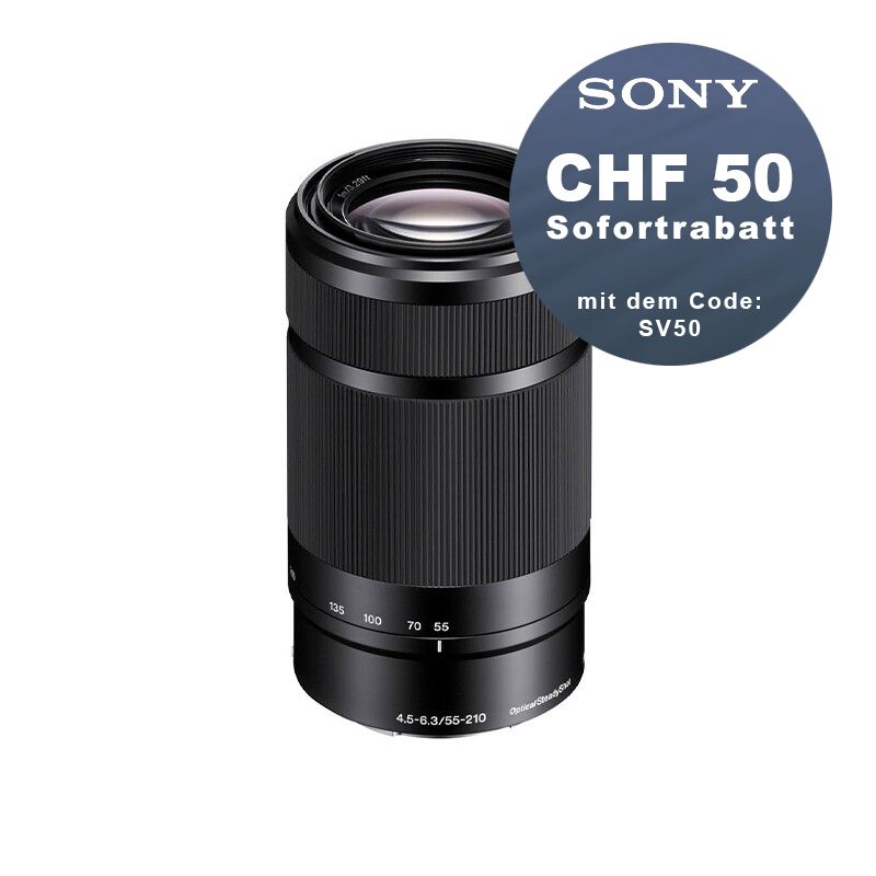Sony E 55-210mm 4.5-6.3 OSS - CHF 50 Rabatt mit Code SV50