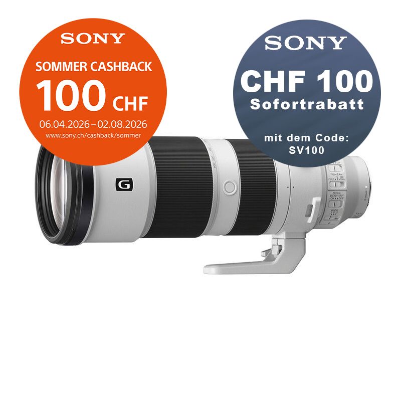 Sony FE 200-600mm 5.6-6.3 G OSS - ''4 Jahre Garantie'' - CHF 100 Rabatt mit Code SV100 + CHF 100 Cashback