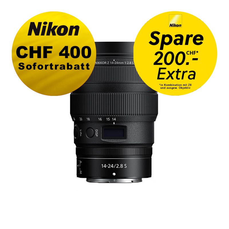 Nikon Z 14-24mm 2.8 S - ''Swiss Garantie'' - inkl. CHF 400 Sofortrabatt + CHF 200 Kombirabatt