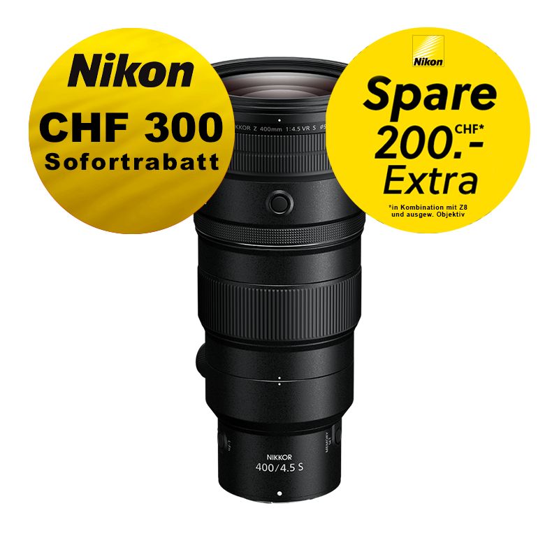 Nikon Z 400mm 4.5 VR S - ''Swiss Garantie'' - inkl. CHF 300 Sofortrabatt + CHF 200 Kombirabatt