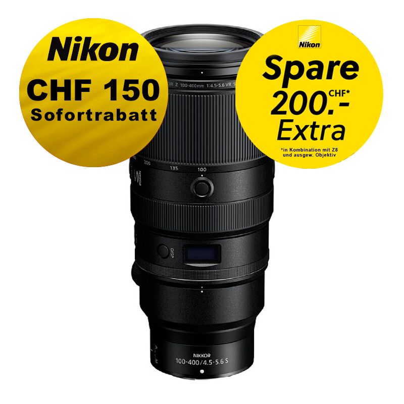 Nikon Z 100-400mm 4.5-5.6 S VR - ''Swiss Garantie'' - inkl. CHF 150 Sofortrabatt + CHF 200 Kombirabatt