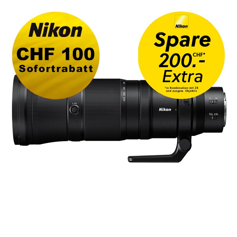 Nikon Z 180-600mm 5.6-6.3 VR - ''Swiss Garantie'' - inkl. CHF 100 Sofortrabatt + CHF 200 Kombirabatt