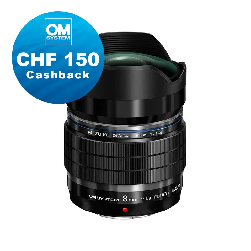 OM System M.Zuiko 8mm 1.8 Pro Fisheye - CHF 150 Cashback + 5 Jahre Garantie