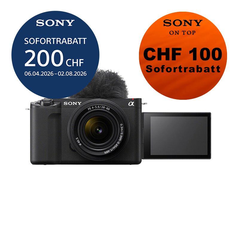 Sony ZV-E1 Kit mit 28-60mm (black) - ''4 Jahre Garantie'' - inkl. CHF 200 Sofortrabatt + CHF 100 On Top Rabatt