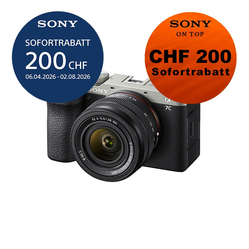 Sony A7C Mark II Kit mit 28-60mm (silver) - ''4 Jahre Garantie'' - inkl. CHF 200 Sofortrabatt + CHF 200 On Top Rabatt