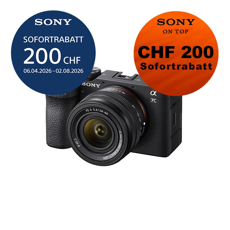 Sony A7C Mark II Kit mit 28-60mm (black) - ''4 Jahre Garantie'' - inkl. CHF 200 Sofortrabatt + CHF 200 On Top Rabatt