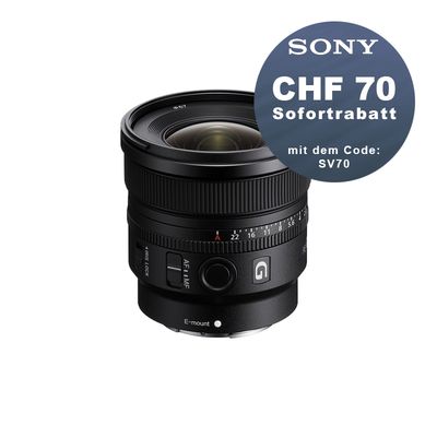 Sony FE 16mm 1.8 G - ''4 Jahre Garantie'' - CHF 70 Rabatt mit Code SV70 Sony FE 16mm 1.8 G - ''4 Jahre Garantie'' - CHF 70 Rabatt mit Code SV70