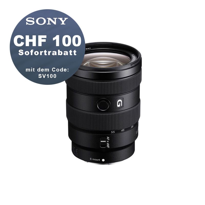 Sony E 16-55mm 2.8 G - ''4 Jahre Garantie'' -  CHF 100 Rabatt mit Code SV100
