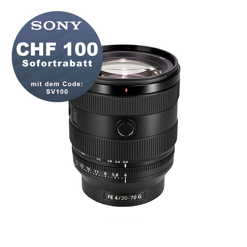 Sony FE 20-70mm 4.0 G - ''4 Jahre Garantie'' - CHF 100 Rabatt mit Code SV100 Sony FE 20-70mm 4.0 G - ''4 Jahre Garantie'' - CHF 100 Rabatt mit Code SV100