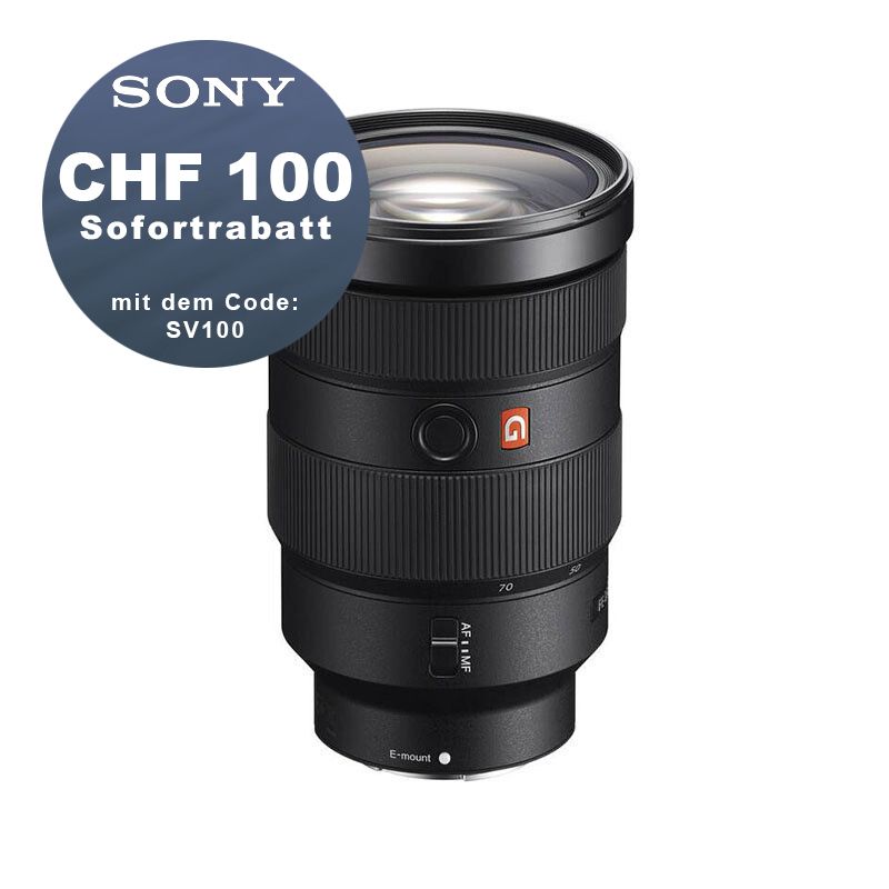 Sony FE 24-70mm 2.8 GM - ''4 Jahre Garantie'' - CHF 100 Rabatt mit Code SV100 Sony FE 24-70mm 2.8 GM - ''4 Jahre Garantie'' - CHF 100 Rabatt mit Code SV100