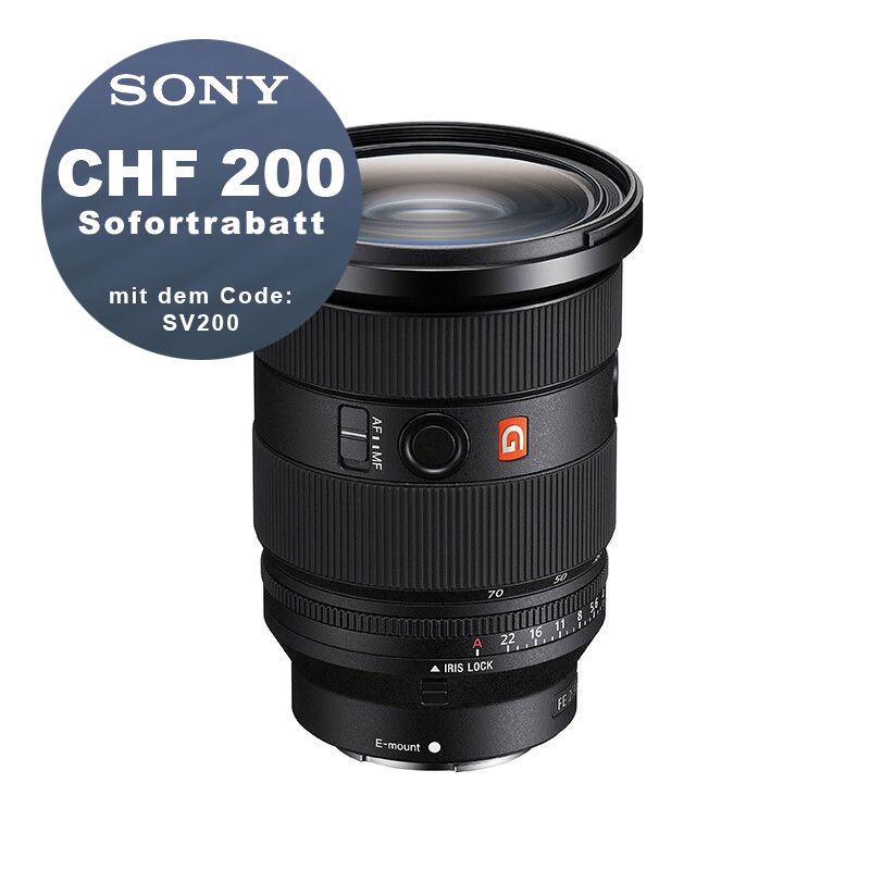 Sony FE 24-70mm 2.8 GM II - ''4 Jahre Garantie''- CHF 200 Rabatt mit Code SV200 Sony FE 24-70mm 2.8 GM II - ''4 Jahre Garantie''- CHF 200 Rabatt mit Code SV200