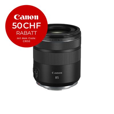Canon RF 85mm 2.0 Macro IS STM - CHF 50 Rabatt mit Code CR50 Canon RF 85mm 2.0 Macro IS STM - CHF 50 Rabatt mit Code CR50