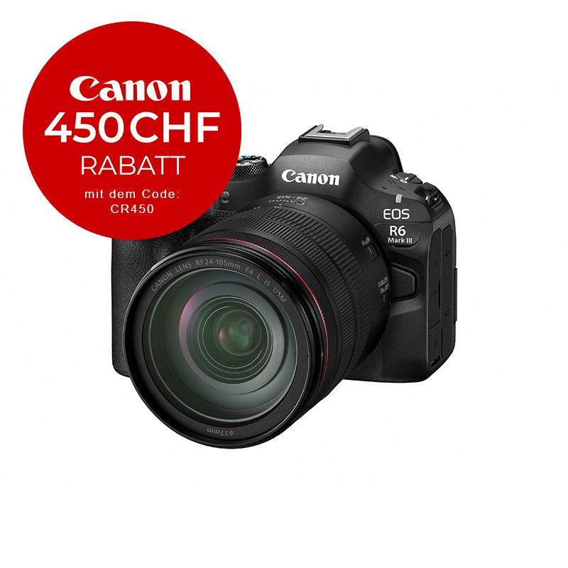 Canon EOS R6 Mark III Kit mit 24-105mm 4.0 - ''Premium Garantie'' - CHF 450 Rabatt mit Code CR450