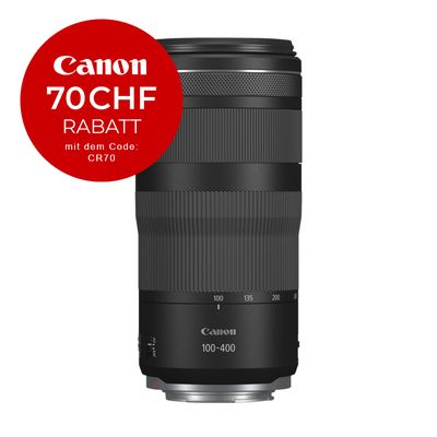 Canon RF 100-400mm 5.6-8 IS USM - CHF 70 Rabatt mit Code CR70 Canon RF 100-400mm 5.6-8 IS USM - CHF 70 Rabatt mit Code CR70