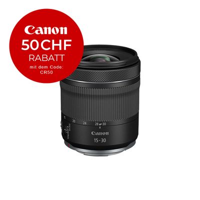 Canon RF 15-30mm 4.5-6.3 IS STM - CHF 50 Rabatt mit Code CR50 Canon RF 15-30mm 4.5-6.3 IS STM - CHF 50 Rabatt mit Code CR50