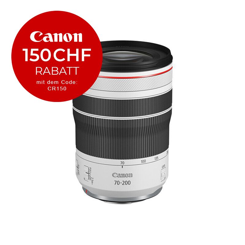 Canon RF 70-200mm 4.0 L IS USM - ''Premium Garantie'' - CHF 150 Rabatt mit Code CR150 Canon RF 70-200mm 4.0 L IS USM - ''Premium Garantie'' - CHF 150 Rabatt mit Code CR150