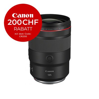 Canon RF 135mm 1.8 L IS USM - ''Premium Garantie'' - CHF 200 Rabatt mit Code CR200 Canon RF 135mm 1.8 L IS USM - ''Premium Garantie'' - CHF 200 Rabatt mit Code CR200