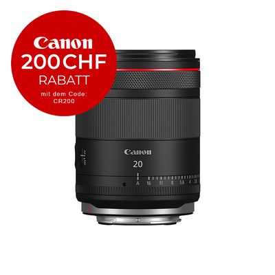 Canon RF 20mm 1.4 L VCM - ''Premium Garantie'' - CHF 200 Rabatt mit Code CR200 Canon RF 20mm 1.4 L VCM - ''Premium Garantie'' - CHF 200 Rabatt mit Code CR200