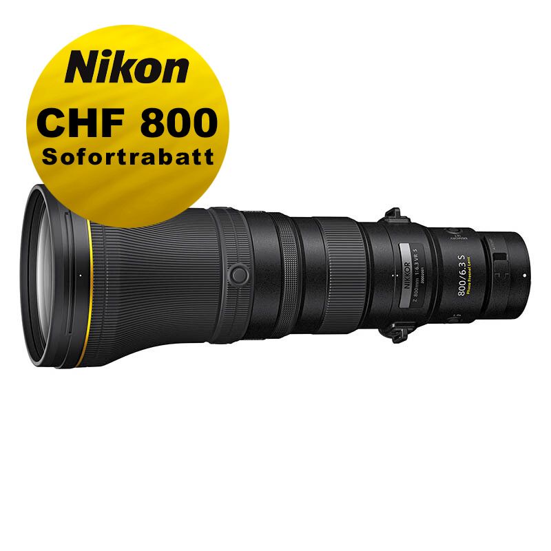 Nikon Z 800mm 6.3 VR S - ''Swiss Garantie'' - inkl. CHF 800 Sofortrabatt Nikon Z 800mm 6.3 VR S - ''Swiss Garantie'' - inkl. CHF 800 Sofortrabatt