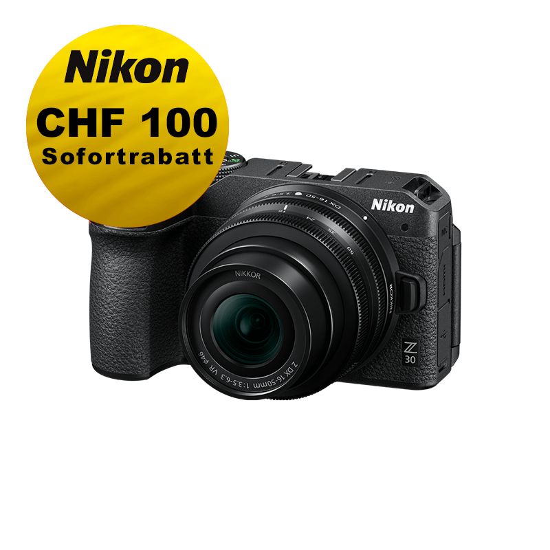 Nikon Z30 Kit mit 16-50mm 3.5-6.3 VR - ''Swiss Garantie'' - inkl. CHF 100 Sofortrabatt Nikon Z30 Kit mit 16-50mm 3.5-6.3 VR - ''Swiss Garantie'' - inkl. CHF 100 Sofortrabatt