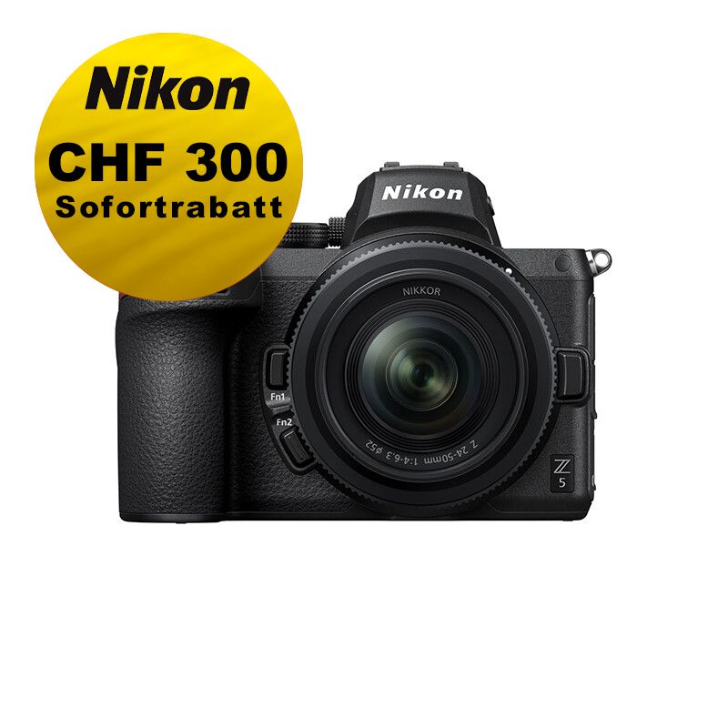 Nikon Z5 Kit mit 24-50mm 4.0-6.3 - ''Swiss Garantie'' - inkl. CHF 300 Sofortrabatt Nikon Z5 Kit mit 24-50mm 4.0-6.3 - ''Swiss Garantie'' - inkl. CHF 300 Sofortrabatt