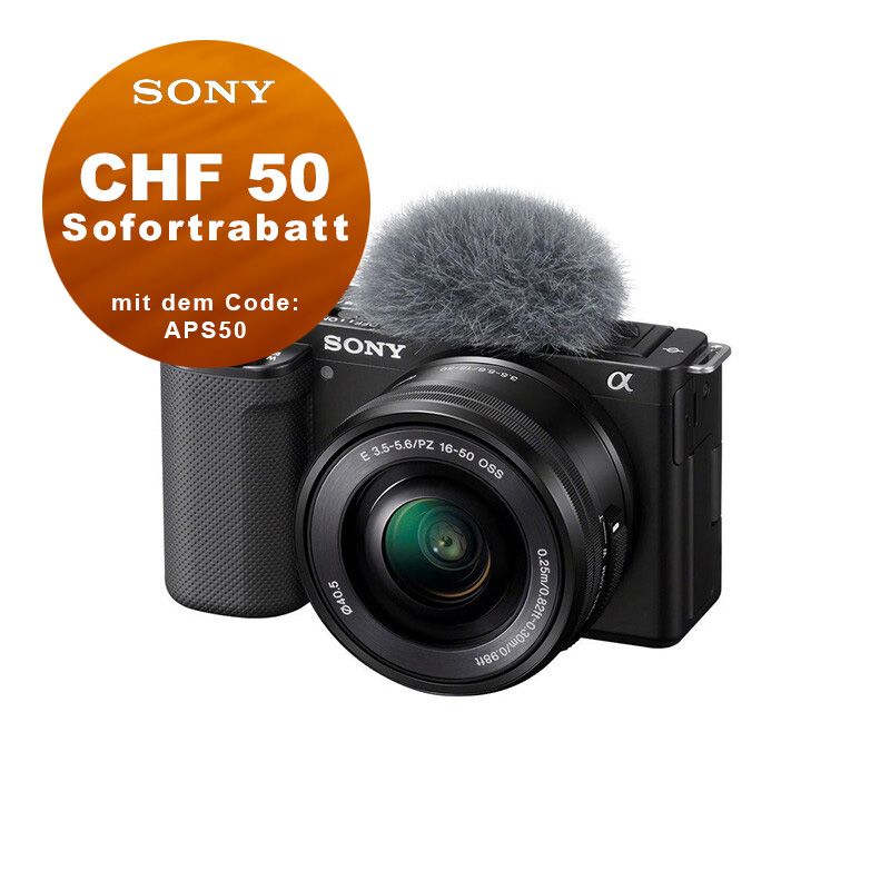 Sony ZV-E10 Kit mit 16-50mm - ''4 Jahre Garantie'' - CHF 50 Rabatt mit Code APS50 Sony ZV-E10 Kit mit 16-50mm - ''4 Jahre Garantie'' - CHF 50 Rabatt mit Code APS50