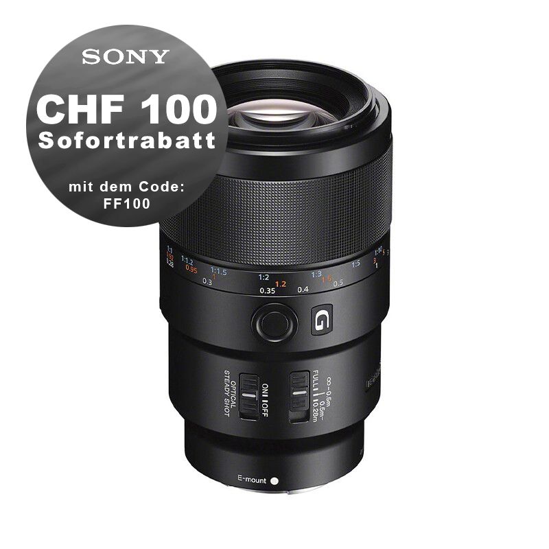 Sony FE 90mm 2.8 G OSS Macro - ''4 Jahre Garantie'' - CHF 100 Rabatt mit Code FF100