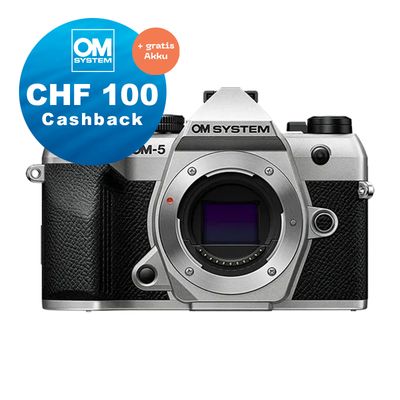 OM System OM-5 II Gehäuse (silver) - CHF 100 Cashback + gratis Akku