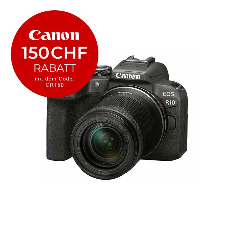 Canon EOS R10 Kit mit 18-150mm 3.5-6.3 - CHF 150 Rabatt mit Code: CR150