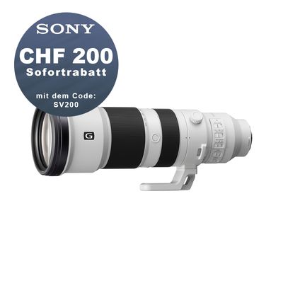 Sony FE 400-800mm 6.3-8.0 G OSS - ''4 Jahre Garantie'' - CHF 200 Rabatt mit Code SV200 Sony FE 400-800mm 6.3-8.0 G OSS - ''4 Jahre Garantie'' - CHF 200 Rabatt mit Code SV200