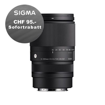 Sigma DC 16-300mm 3.5-6.7 OS C zu Sony E - inkl. CHF 95 Sofortrabatt Sigma DC 16-300mm 3.5-6.7 OS C zu Sony E - inkl. CHF 95 Sofortrabatt