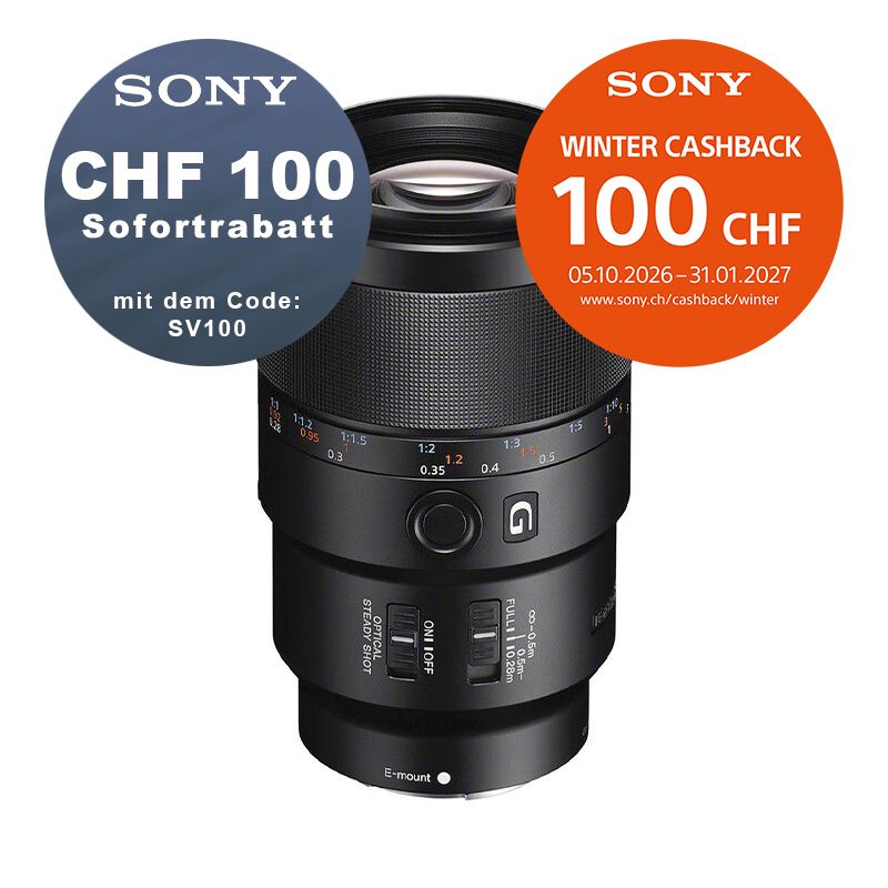 Sony FE 90mm 2.8 G OSS Macro - ''4 Jahre Garantie'' - CHF 100 Rabatt mit Code SV100 + CHF 100 Cashback