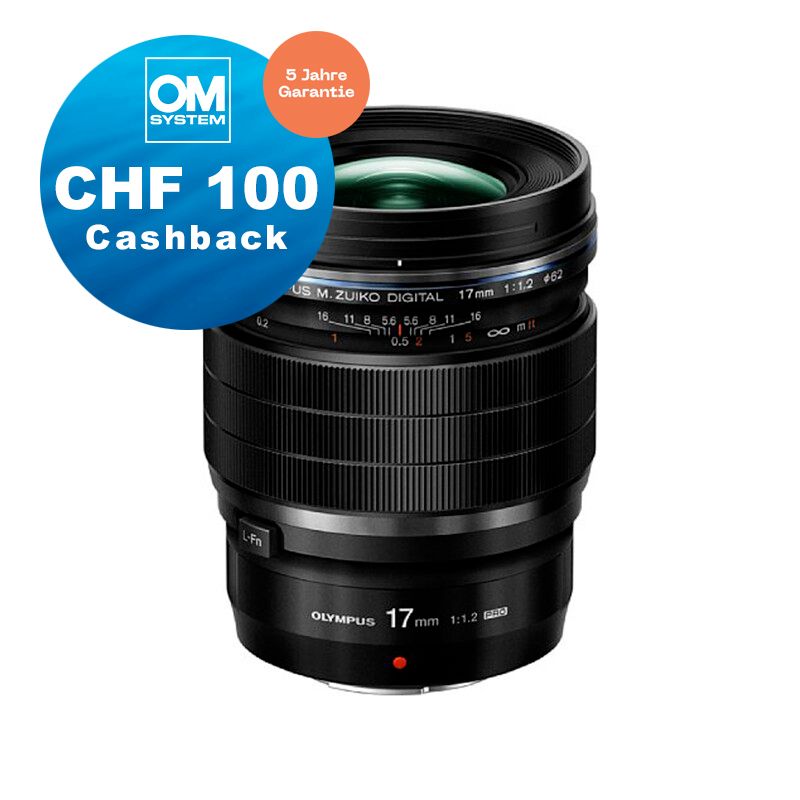 Olympus M.Zuiko 17mm 1.2 Pro - CHF 100 Cashback + 5 Jahre Garantie