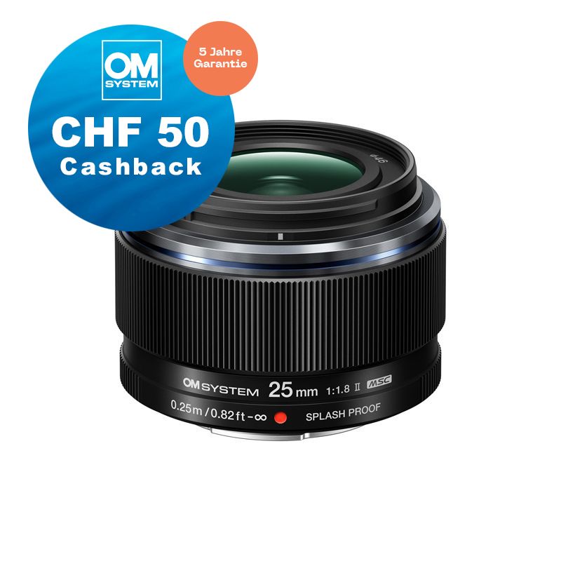 OM System M.Zuiko 25mm 1.8 II - CHF 50 Cashback + 5 Jahre Garantie