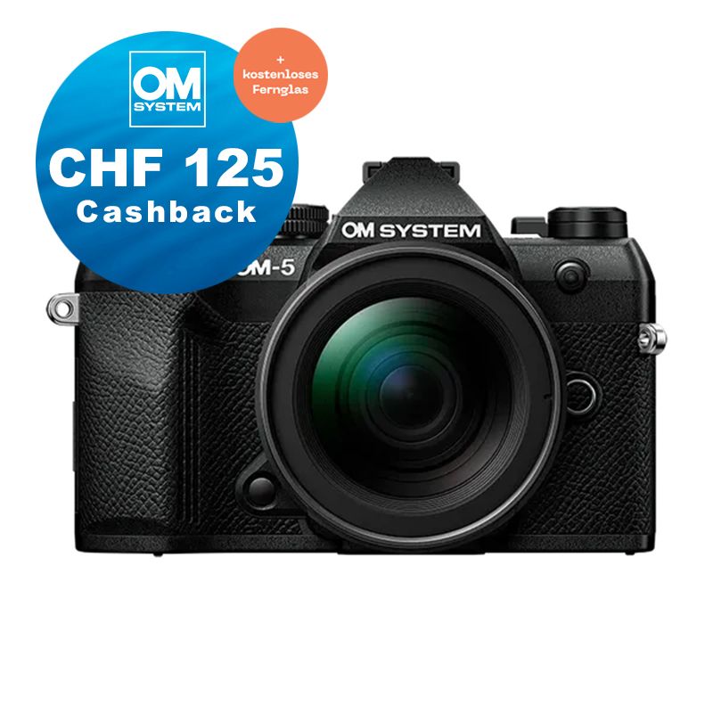 OM System OM-5 II Kit mit 12-45mm 4.0 (black) - CHF 125 Cashback + gratis Fernglas OM System OM-5 II Kit mit 12-45mm 4.0 (black) - CHF 125 Cashback + gratis Fernglas