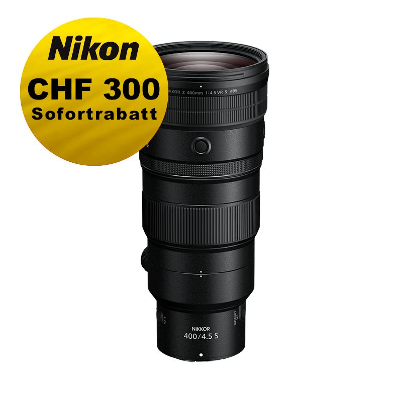 Nikon Z 400mm 4.5 VR S - ''Swiss Garantie'' - inkl. CHF 300 Sofortrabatt Nikon Z 400mm 4.5 VR S - ''Swiss Garantie'' - inkl. CHF 300 Sofortrabatt