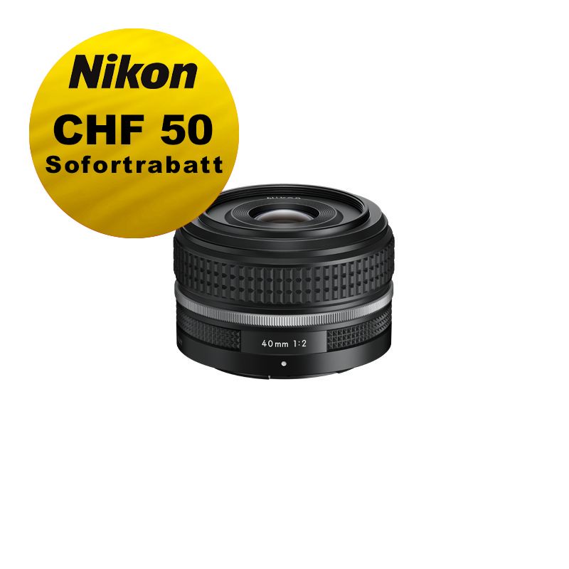 Nikon Z 40mm 2.0 SE - ''Swiss Garantie'' - inkl. CHF 50 Sofortrabatt Nikon Z 40mm 2.0 SE - ''Swiss Garantie'' - inkl. CHF 50 Sofortrabatt