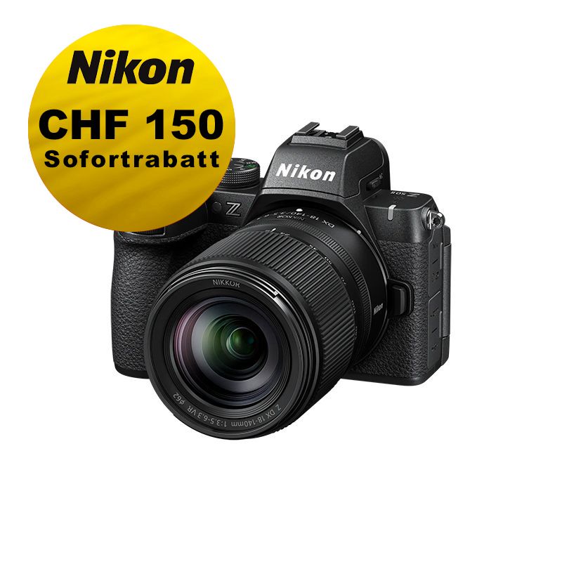 Nikon Z50II Kit mit 18-140mm - ''Swiss Garantie'' - inkl. CHF 150 Sofortrabatt Nikon Z50II Kit mit 18-140mm - ''Swiss Garantie'' - inkl. CHF 150 Sofortrabatt