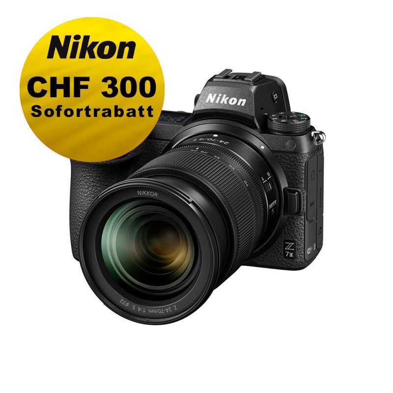 Nikon Z7 II Kit mit 24-70mm 4.0 - ''Swiss Garantie'' - inkl. CHF 300 Sofortrabatt Nikon Z7 II Kit mit 24-70mm 4.0 - ''Swiss Garantie'' - inkl. CHF 300 Sofortrabatt