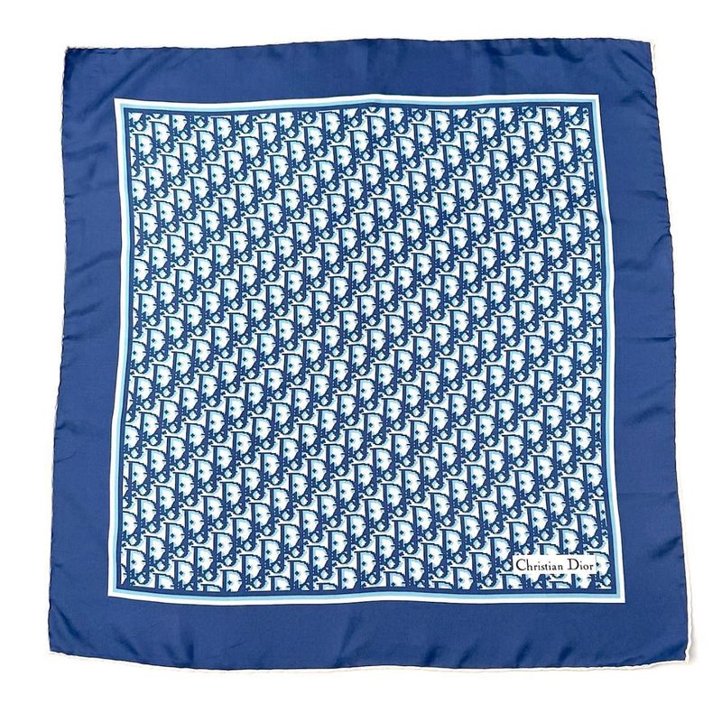 ​Christian Dior Oblique Bandana Headscarf Blue