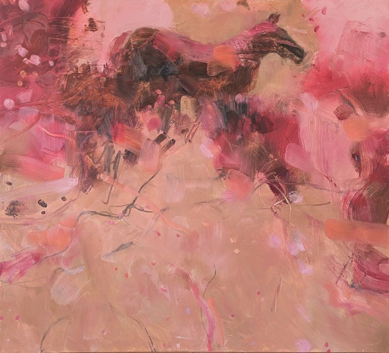 A Horse Waits for You in Pink Moonlight A Horse Waits for You in Pink Moonlight