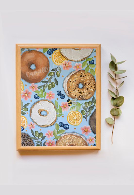 #126 Bagel Spread Floral Print