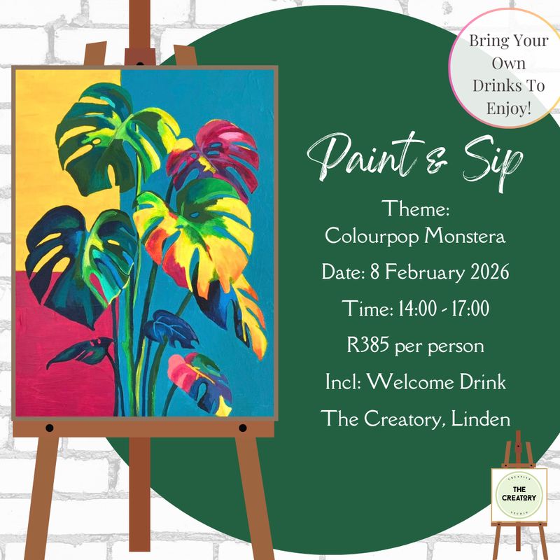 Paint &amp; Sip: Colourpop Monstera - 8 February 2026