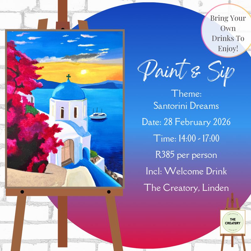 Paint &amp; Sip: Santorini Dreams - 28 February 2026